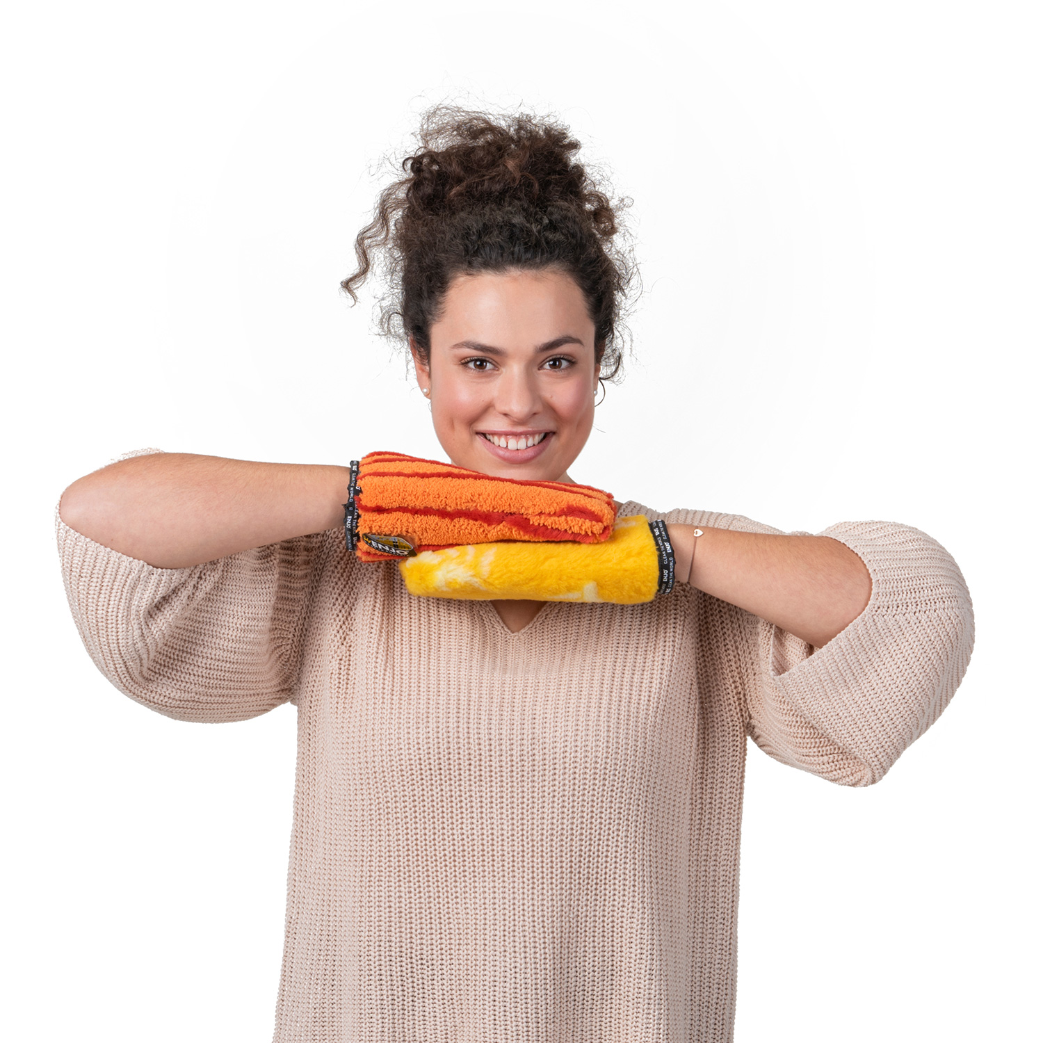 women with dust glove frau mit Handschuh staub ENJOpur set ENJOpure