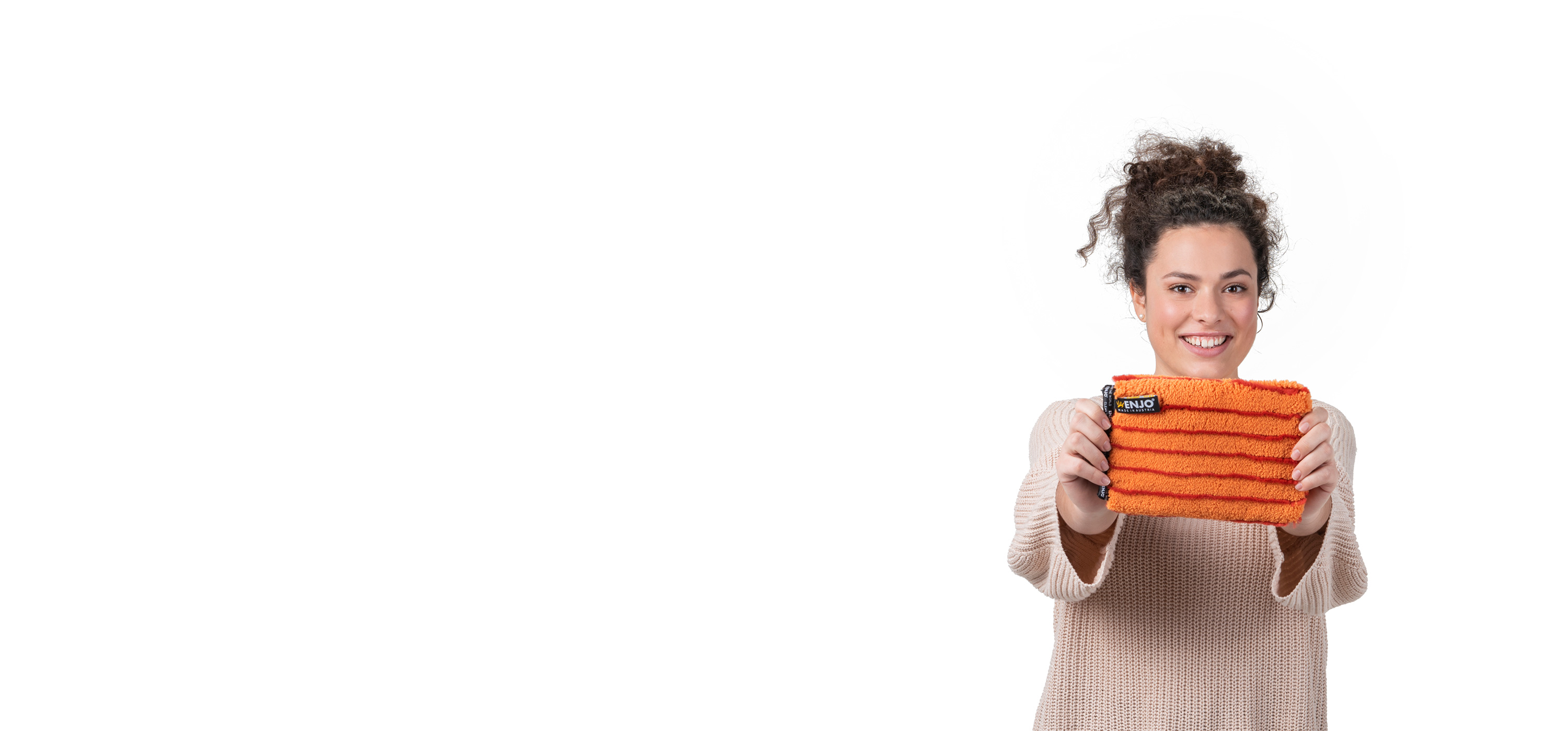 Frau mit Handschuh Staub Women with dust glove